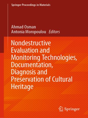 cover image of Nondestructive Evaluation and Monitoring Technologies, Documentation, Diagnosis and Preservation of Cultural Heritage